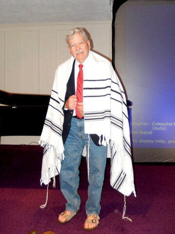 Harold Lafferty with Jewish Prayer Shawl 2013