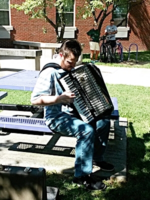 Tim Schofield Playing Accordian KBS-2014